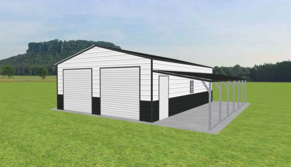 Garage with Lean To 22 x 30 x 9
