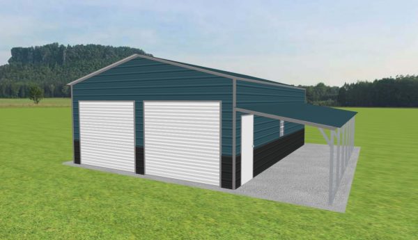 Garage with Lean To 22 x 30 x 10