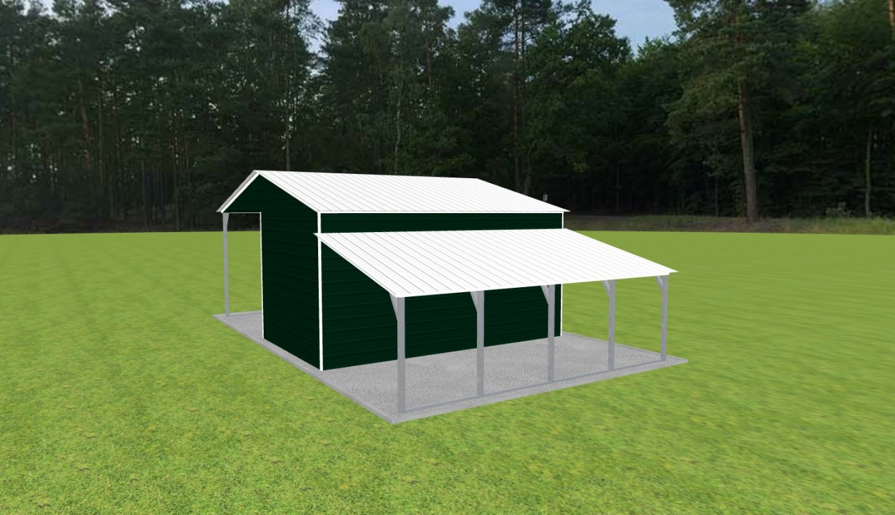 Carport with Storage 24 x 20 x 10 - Ascential Metal Buildings