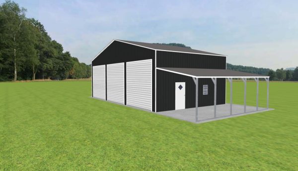 Garage with Lean To 42 x 25 x 14