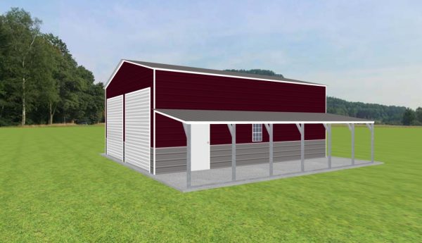 Garage with Lean To 24 x 30 x 12 - Image 2