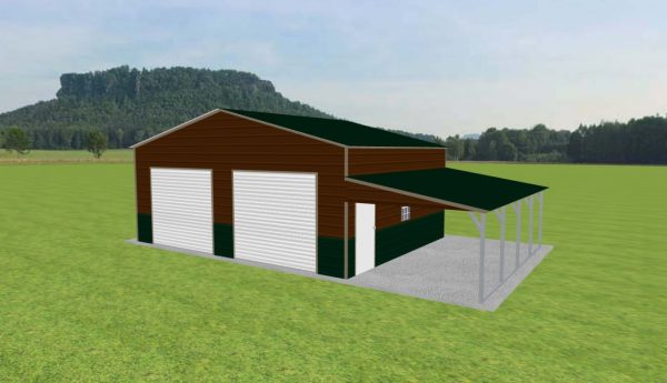 Garage with Lean To 26 x 20 x 10