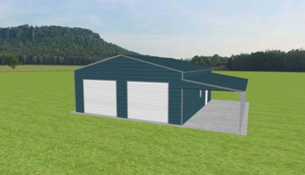 Garage with Lean To 26 x 30 x 10