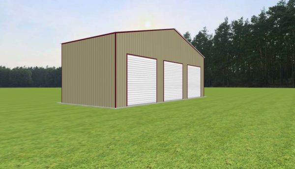 3 Car Residential Steel Garage 50 x 20 x 16 - Image 3