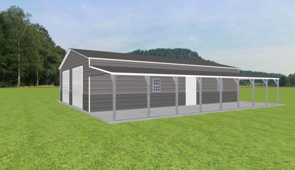 Double Bay Garage with Lean To 28 x 40 x 9 - Image 2