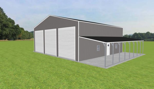 Garage with Lean To 44 x 40 x 16