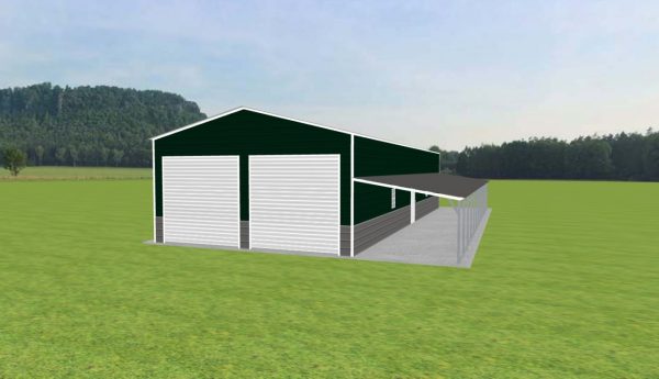 Garage with Lean To 24 x 60 x 12