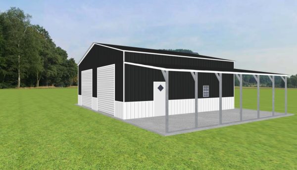 Garage with Lean To 32 x 30 x 12 - Image 2