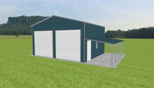 Garage with Lean To 24 x 20 x 12