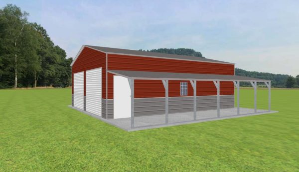 Garage with Lean To 24 x 30 x 10 - Image 2