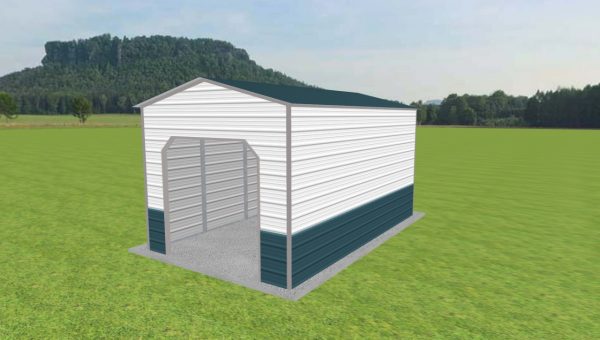 1 Car Enclosed Carport 12 x 20 x 10