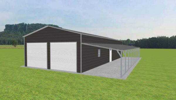 Garage with Lean To 22 x 50 x 10