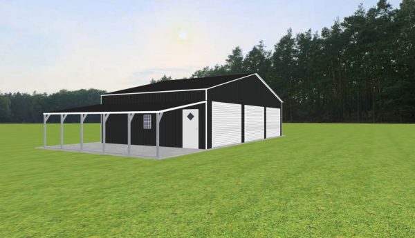 Garage with Lean To 44 x 25 x 10 - Image 2