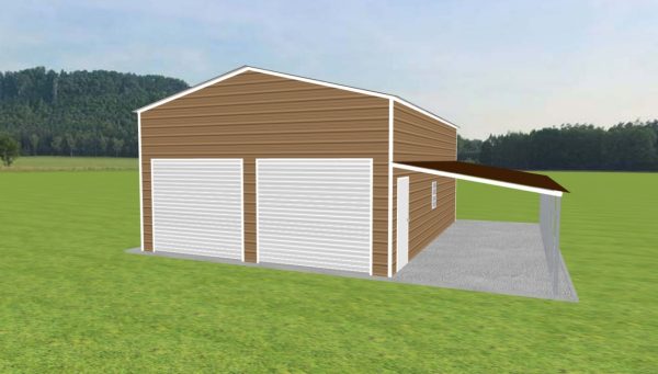 Garage with Lean To 22 x 30 x 12