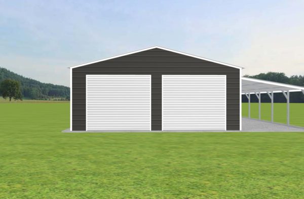 2 Car Garage with Lean To 24 x 60 x 9 - Image 3