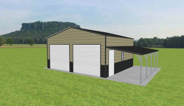 Garage with Lean To 22 x 20 x 10