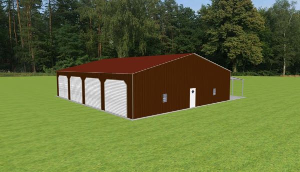 Metal Garage with Lean To 50 x 60 x 12