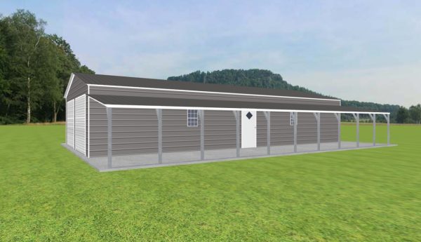 2 Car Garage with Lean To 24 x 50 x 9 - Image 2