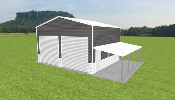 Garage with Lean To 24 x 20 x 13