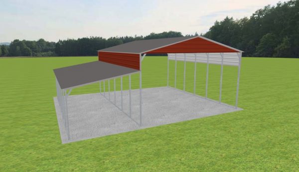 2 Car Carport 24 x 30 x 13