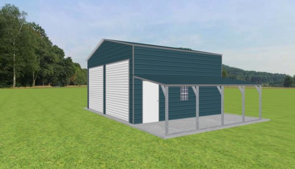 Garage with Lean To 24 x 20 x 12 - Image 2