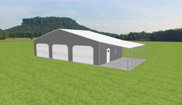 Garage with Lean To 48 x 25 x 10