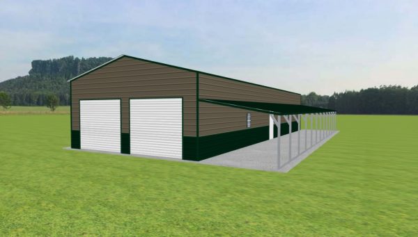 Garage with Lean To 24 x 60 x 11