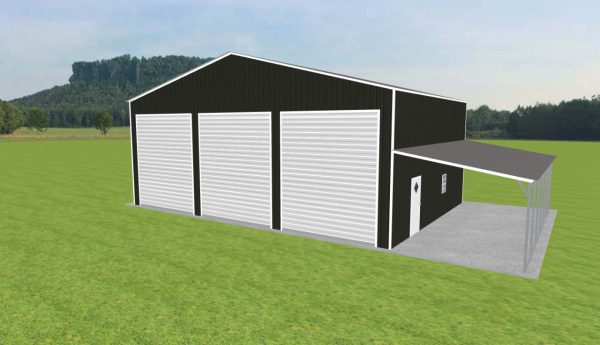 Garage with Lean To 42 x 30 x 16