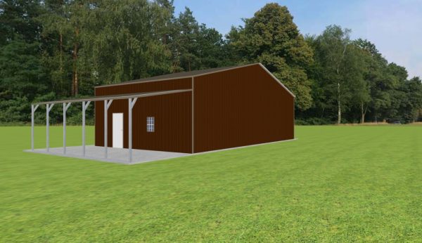 Workshop Garage with Lean To 46 x 25 x 12 - Image 3