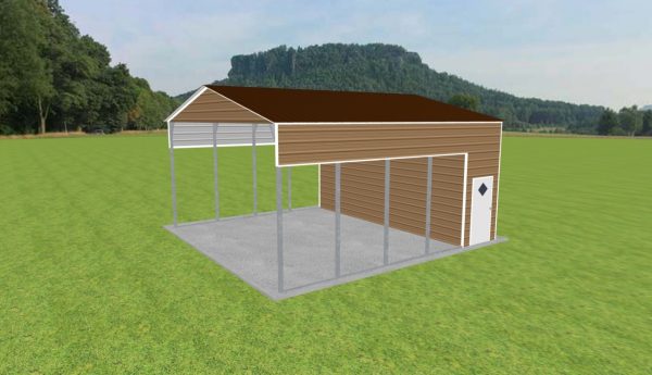 Carport with Storage 24 x 25 x 12