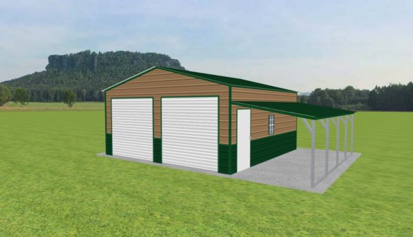 Garage with Lean To 20 x 20 x 9