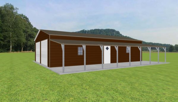 2 Car Garage with Lean To 24 x 40 x 9 - Image 2