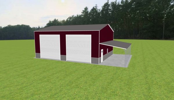 Garage with Lean To 32 x 40 x 16