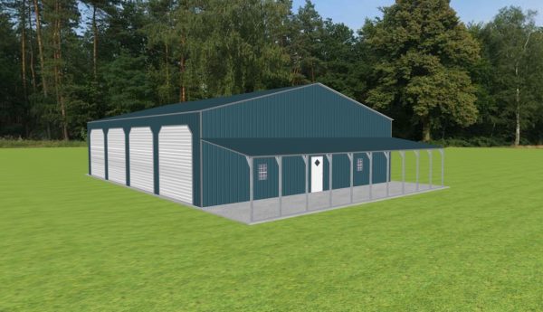 Garage with Lean To 48 x 60 x 14