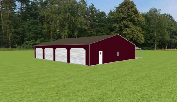 Garage with Lean To 50 x 60 x 10