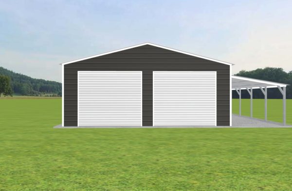 2 Car Garage with Lean To 24 x 20 x 9 - Image 3