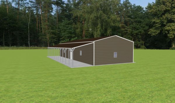 Metal Garage with Lean To 24 x 60 x 11 - Image 5