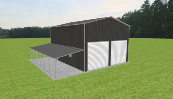 Garage with Lean To 24 x 30 x 16