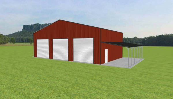 Garage with Lean To 50 x 30 x 16