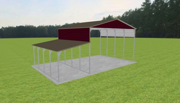 2 Car Carport 24 x 20 x 14