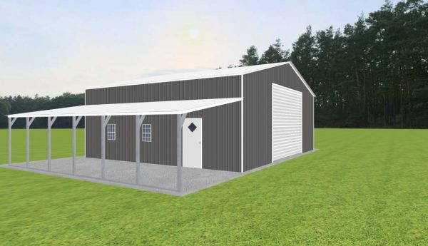 Garage with Lean To 36 x 30 x 12 - Image 2