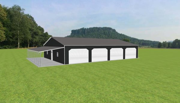 Garage with Lean To 44 x 60 x 10