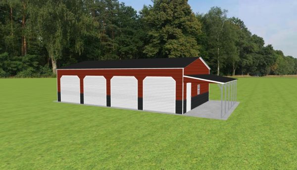 Garage with Lean To 24 x 40 x 10