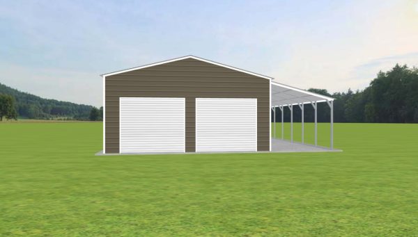 Metal Garage with Lean To 24 x 60 x 11 - Image 3