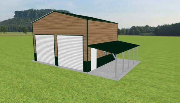 Garage with Lean To 24 x 20 x 14