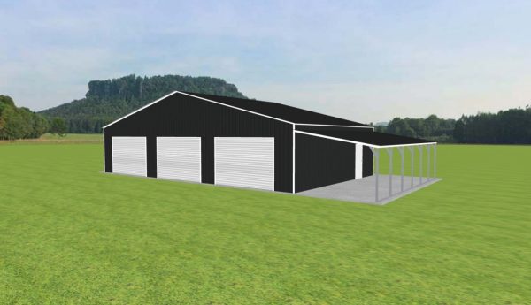 Garage with Lean To 50 x 30 x 10