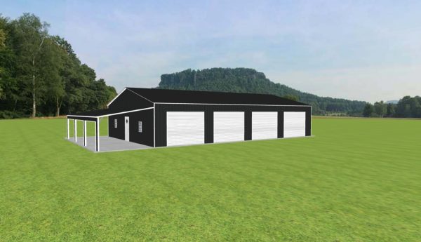 Garage with Lean To 36 x 55 x 10