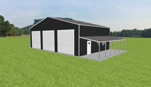 Garage with Lean To 48 x 30 x 14