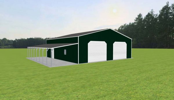 Garage with Lean To 40 x 40 x 12
