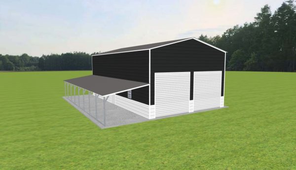 Garage with Lean To 24 x 40 x 15